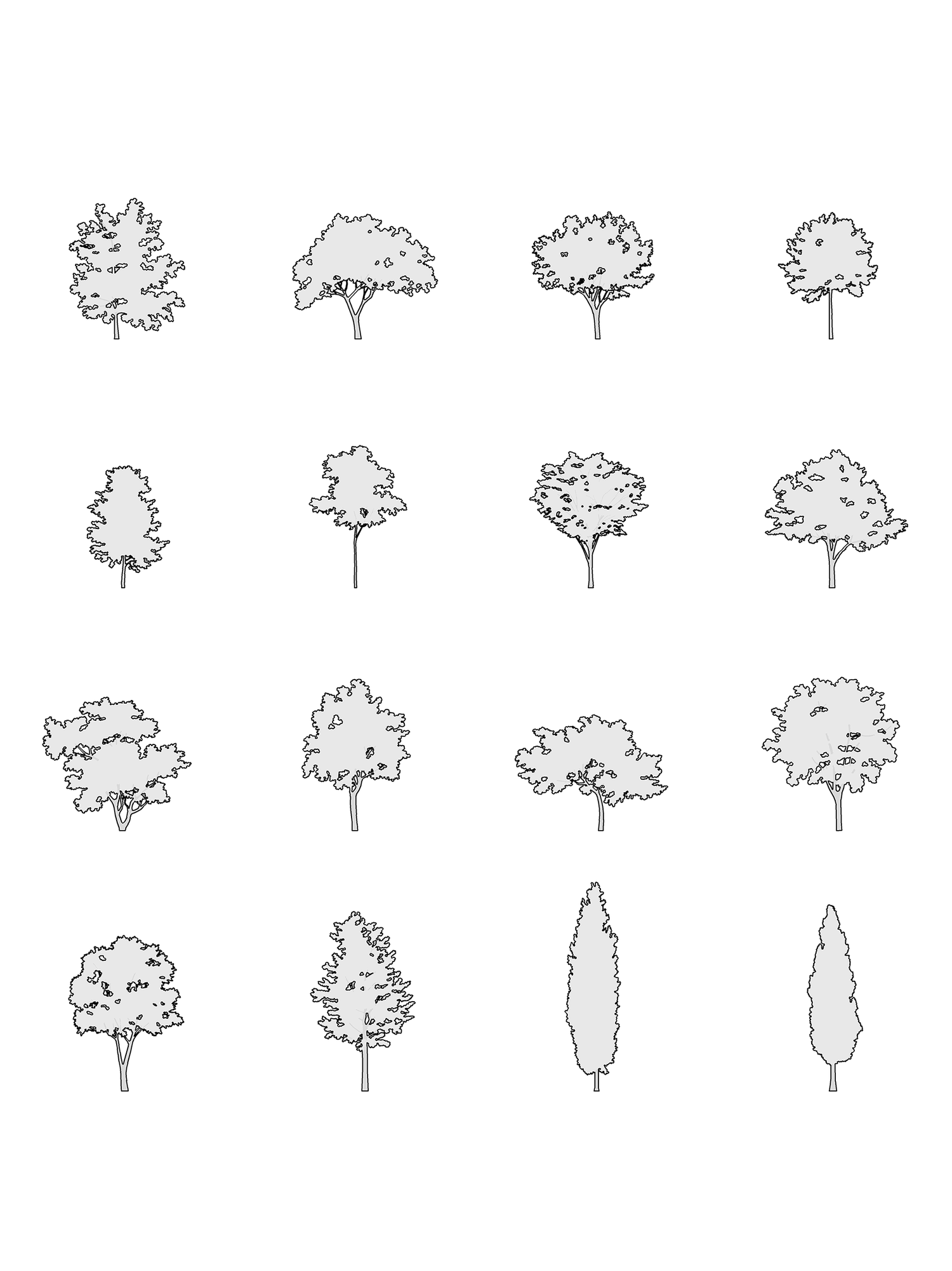 DWG Vectorial 3 - Small Trees – Cutout|trees