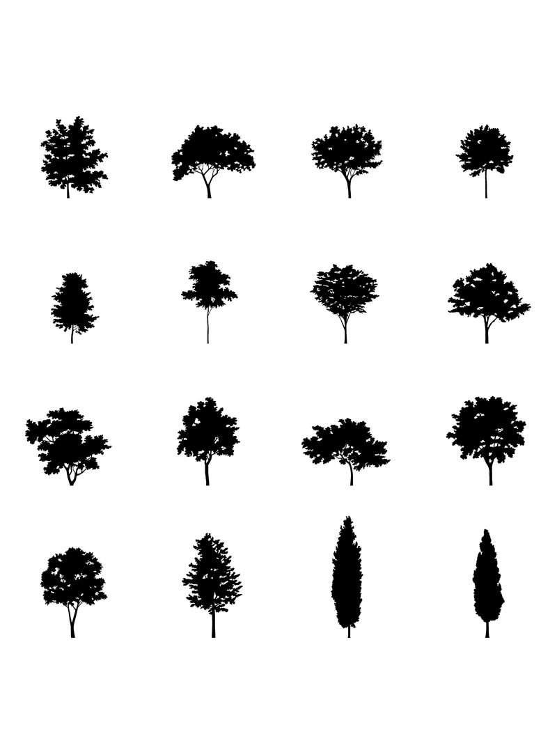 DWG Vectorial 3 - Small Trees – Cutout|trees