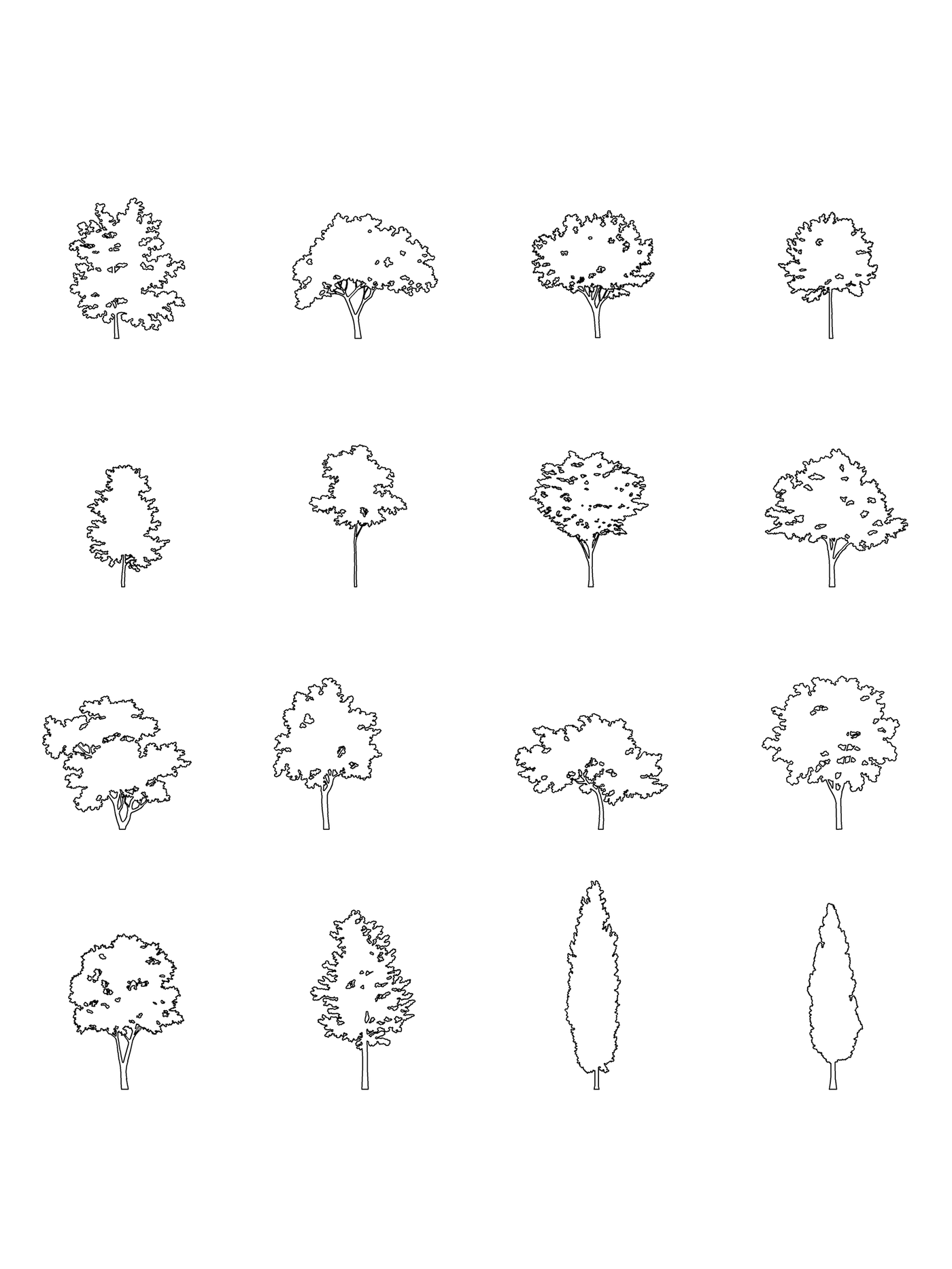 DWG Vectorial 3 - Small Trees – Cutout|trees